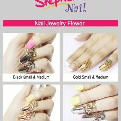 Stephen Nail Jewelry Flower (Medium-Black)