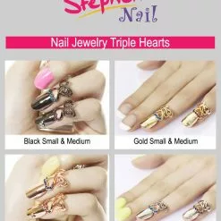 Stephen Nail Jewelry Triple Hearts (Small-Black)