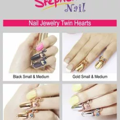 Stephen Nail Jewelry Twin Hearts (Medium-Black)