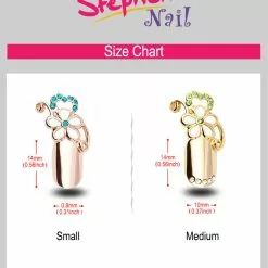 Stephen Nail Jewelry Flower (Small-Pink Gold)