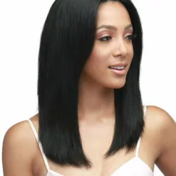 Wigs For Black Women Natural Straight 18 | Lace Front Remy Human Hair Wig By Bobbi Boss