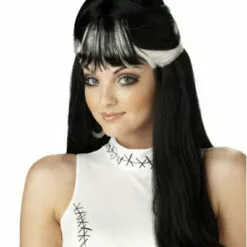California Costume Wigs Frankies Girl Black/White Halloween Wig By California Costumes
