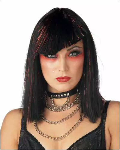 California Costume Wigs Glimmer Glam Black/Red Costume Wig By California Costumes