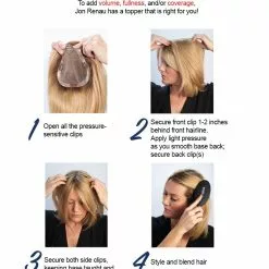 EasiPart HH XL 12 Inch | Remy Human Hair Clip-in Crown Volumizer Toppers By Jon Renau 8~12 Inch