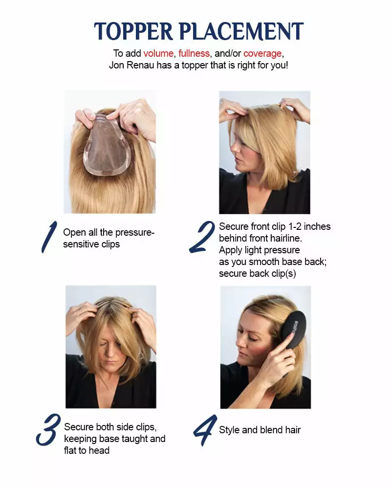 EasiPart HH XL 18 Inch (Exclusive) | Remy Human Hair Clip-in Crown Volumizer Toppers By Jon Renau Wiglets