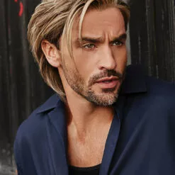 Wigs For Men Daring | Average/Large Men's Lace Front & Monofilament Part Synthetic Wig By HIM